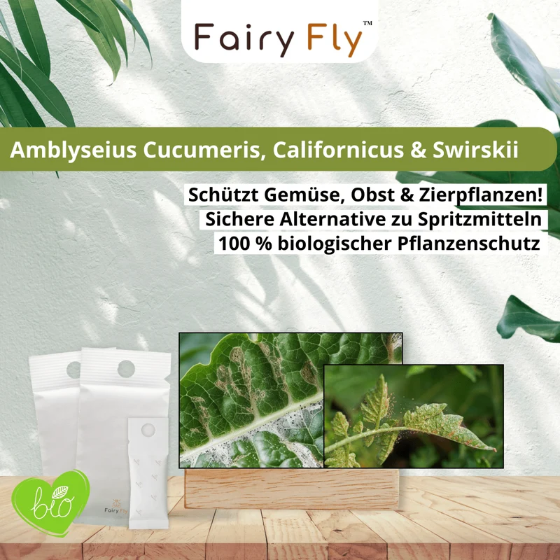 Raubmilben TRIO gegen Thripse, Spinnmilben, & Weiße Fliegen - Californicus, Cucumeris & Swirskii - 3 - 30 Tüten - Nützlinge aus deutscher Zucht