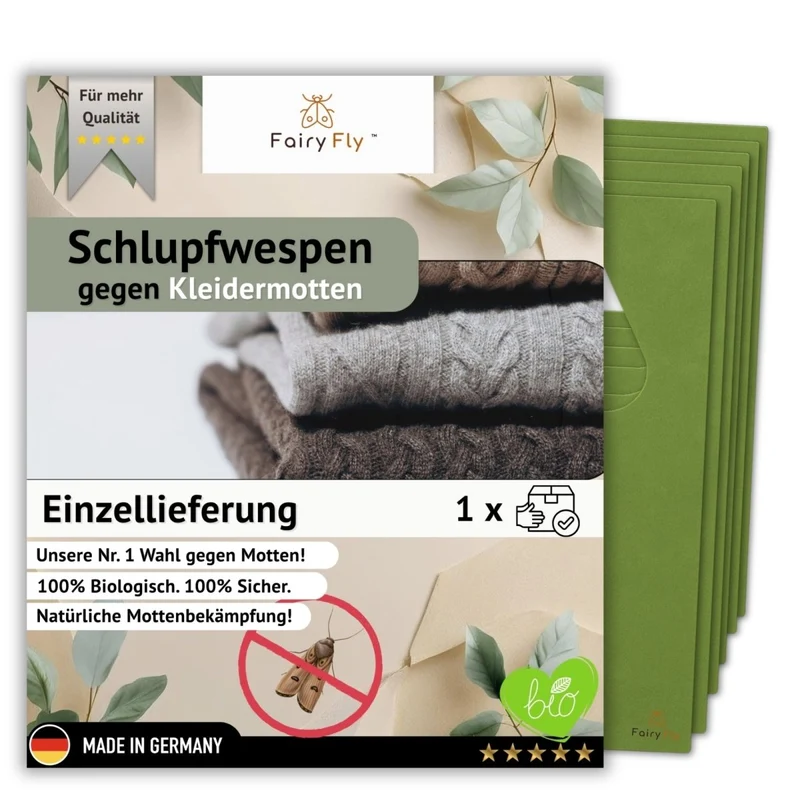 Schlupfwespen gegen Kleidermotten – Trichogramma Profi Karte - Nützlinge gegen Motten & Larven im Kleiderschrank