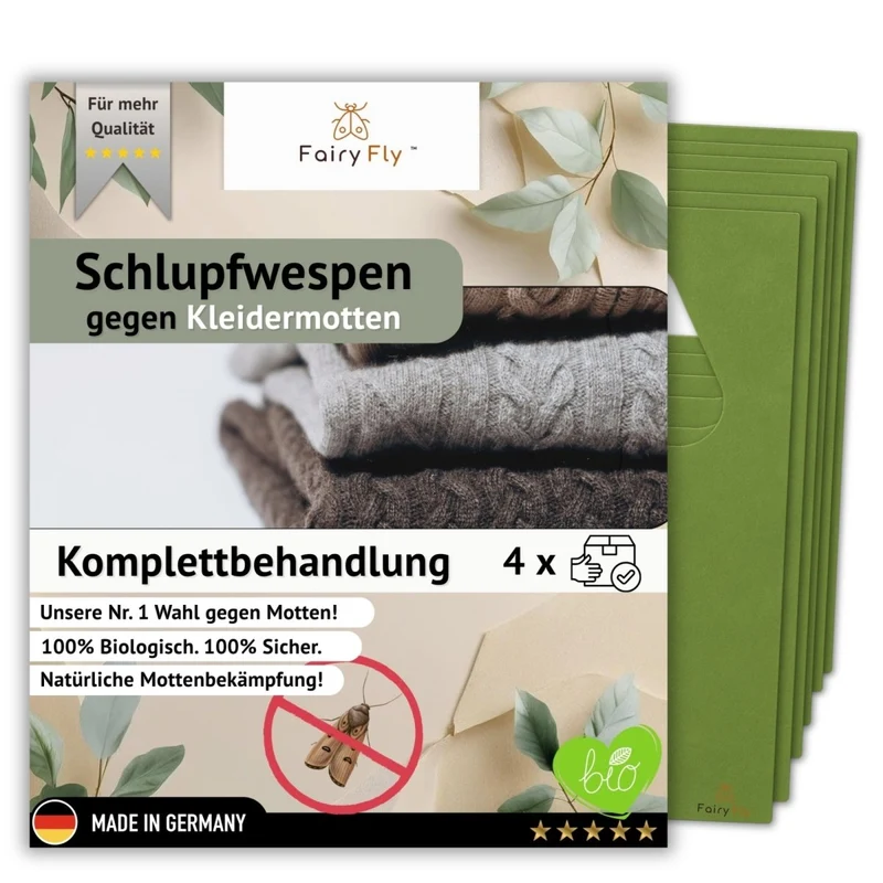 Schlupfwespen gegen Kleidermotten – Trichogramma Profi Karte - Nützlinge gegen Motten & Larven im Kleiderschrank