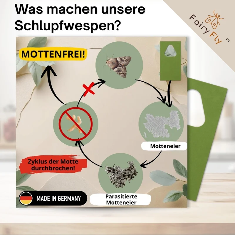 Schlupfwespen gegen Kleidermotten – Trichogramma Profi Karte - Nützlinge gegen Motten & Larven im Kleiderschrank