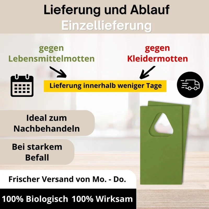 Schlupfwespen gegen Kleidermotten – Trichogramma Profi Karte - Nützlinge gegen Motten & Larven im Kleiderschrank