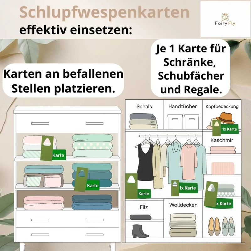 Schlupfwespen gegen Kleidermotten – Trichogramma Profi Karte - Nützlinge gegen Motten & Larven im Kleiderschrank
