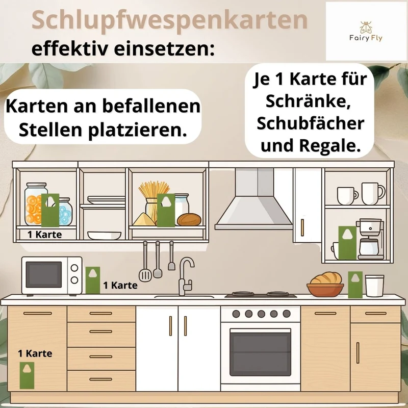 Schlupfwespen gegen Lebensmittelmotten – Trichogramma Profi Karte - Nützlinge gegen Motten & Larven in der Küche