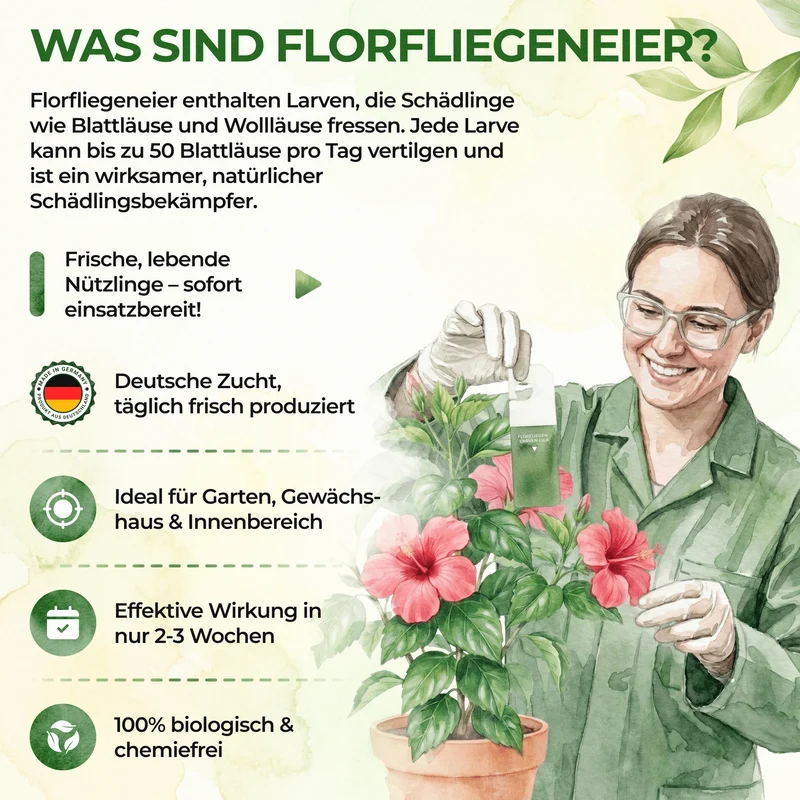 Florfliegeneier gegen Blattläuse, Thripse, Spinnmilben und Co.