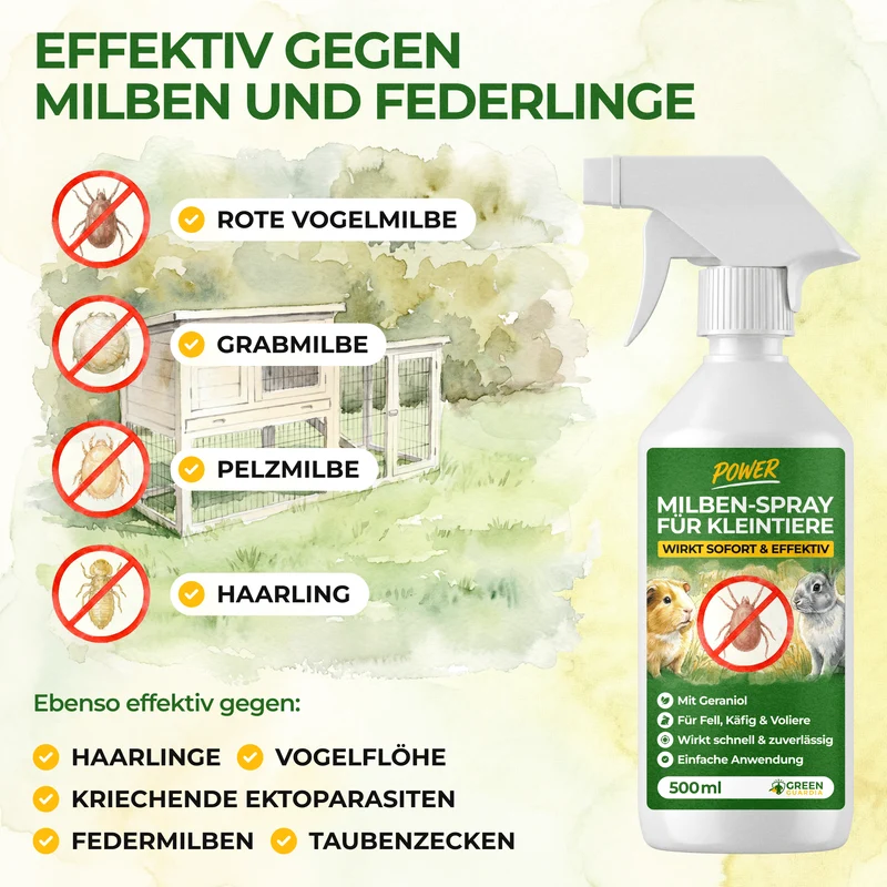 Milben-Abwehrspray für Kleintiere – Power-Konzentrat 500 ml