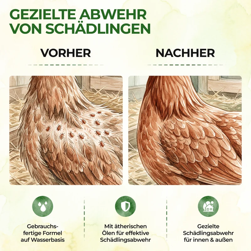 Milben-Abwehrspray für Hühner & Geflügel – Power-Konzentrat 500 ml
