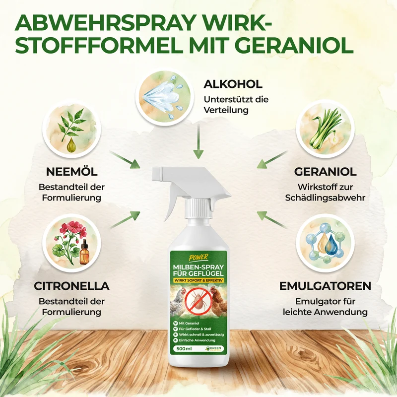 Milben-Abwehrspray für Hühner & Geflügel – Power-Konzentrat 500 ml