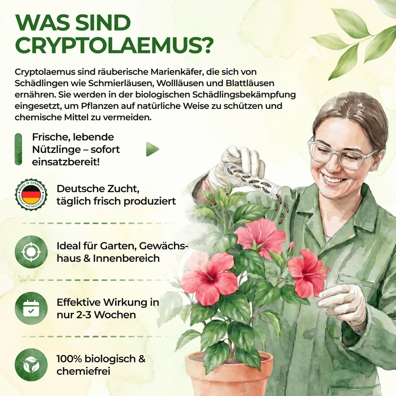 Australische Marienkäfer - Larven gegen Wollläuse, Schmierläuse & Blattläuse