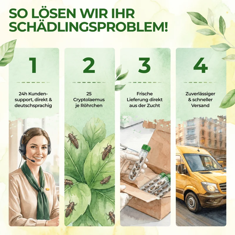 Australische Marienkäfer - Larven gegen Wollläuse, Schmierläuse & Blattläuse