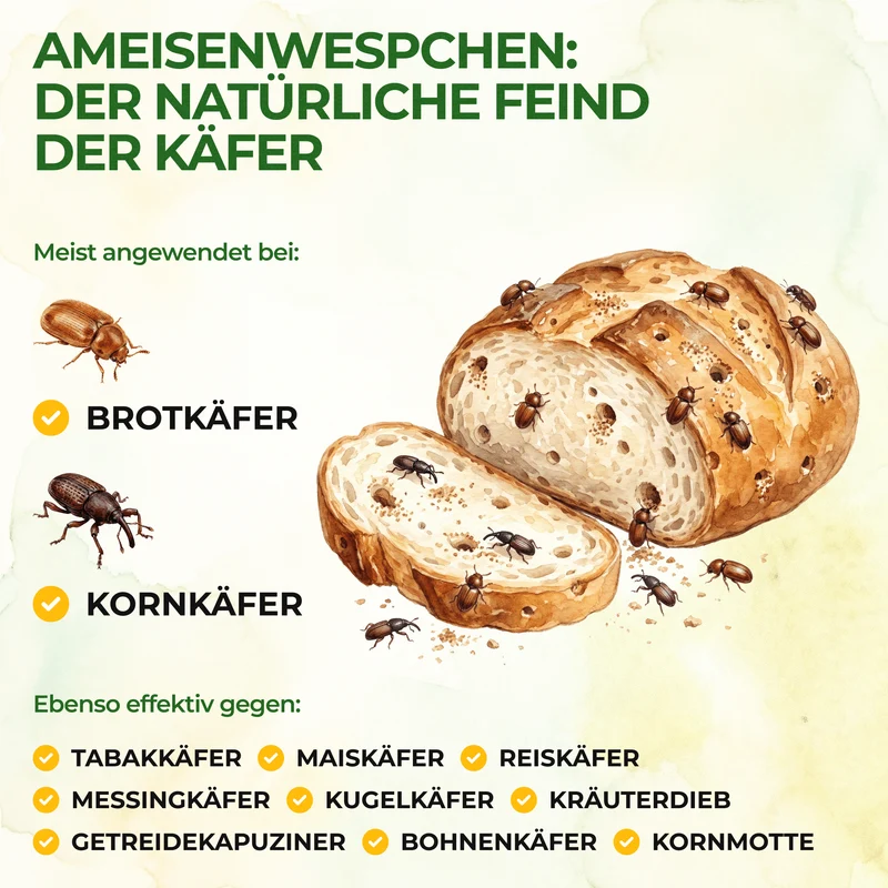 Ameisenwespchen gegen Brotkäfer, Tabakkäfer & Co.