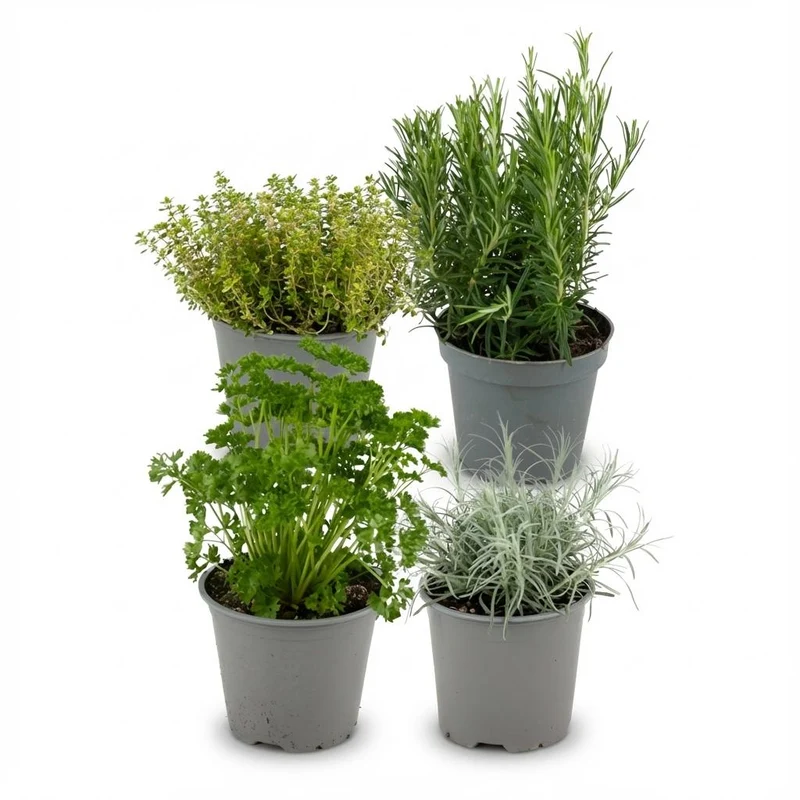 Küchenkräuter Italienische Mischung – 4 Pflanzen im 12-cm-Topf, Höhe 12–15 cm