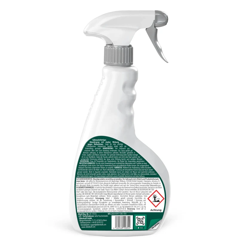 Holzwurm Spray: Holzwurmmittel gegen Holzwürmer, Holzbock & Nagekäfer für Innen & Außen inkl. E-Book