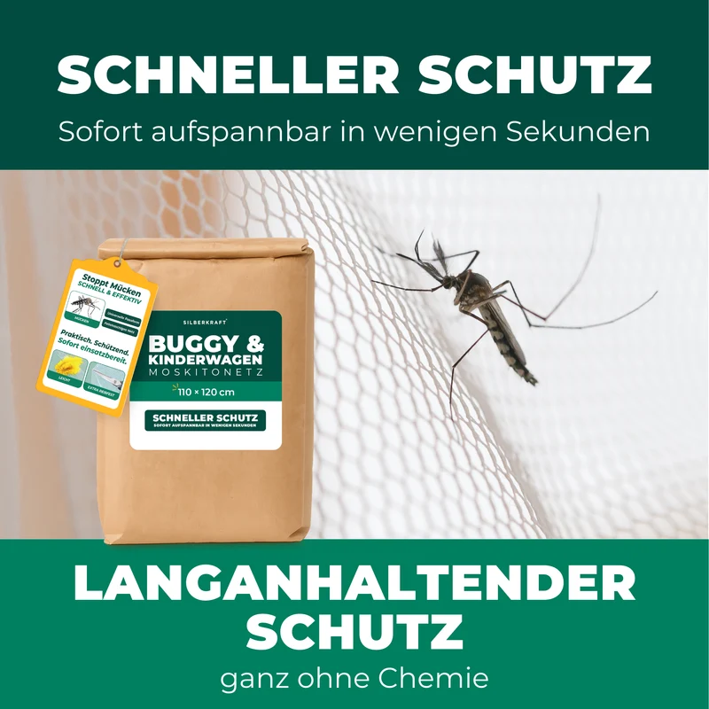 Moskitonetz Kinderwagen & Buggy - universeller Insektenschutz für Babys unterwegs - Feinmaschiges Netz, leicht & reisetauglich