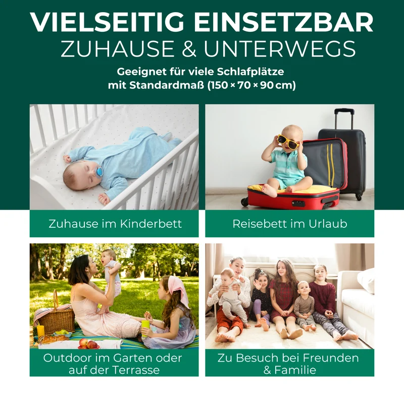 Insektenschutz für Reise- und Kinderbett – Mückennetz 150×70×90 cm – Faltbar & atmungsaktiv – Für Babyreisebett & Beistellbett – Inkl. Transportbeutel