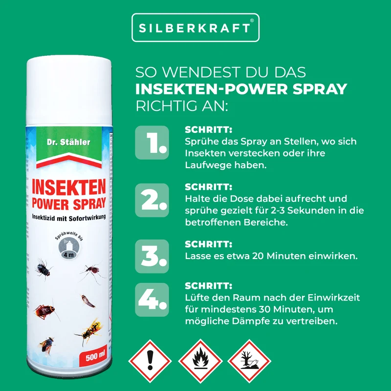 Insekten-Power Spray: Effektive Lösung für kriechende und fliegende Ungeziefer wie Schaben und Motten