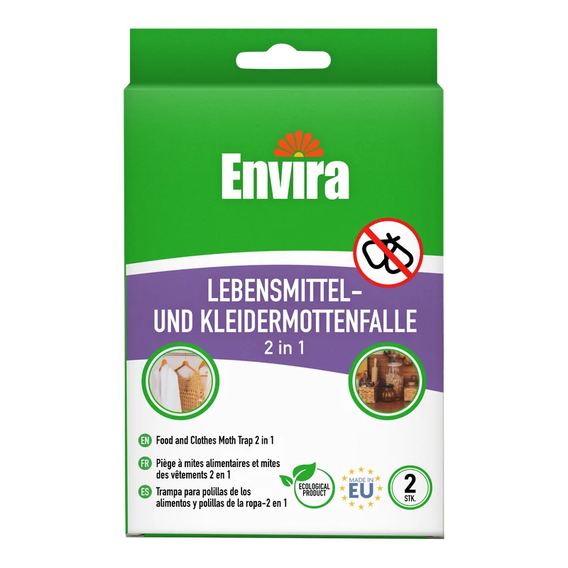 Envira Lebensmittelmotten- und Kleidermottenfalle 2 in 1