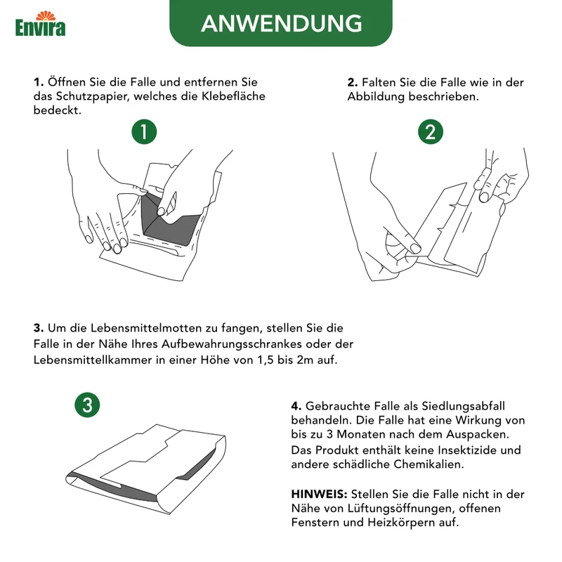 Envira Lebensmittelmotten- und Kleidermottenfalle 2 in 1