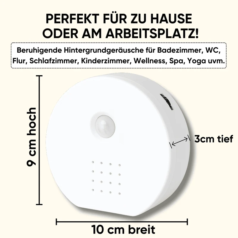 Naturgeräusche-Soundbox mit Bewegungssensor – 6 beruhigende Sounds, Timer & Lautstärkeregler, mit Vogelgezwitscher