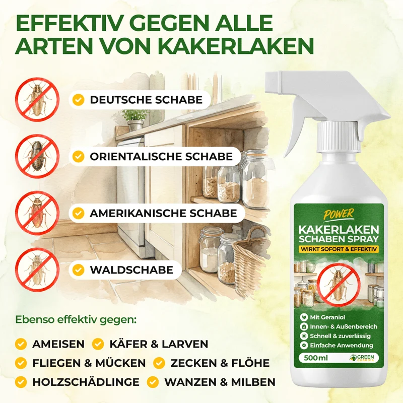 Kakerlakafvisende spray med kraftfuld koncentrat