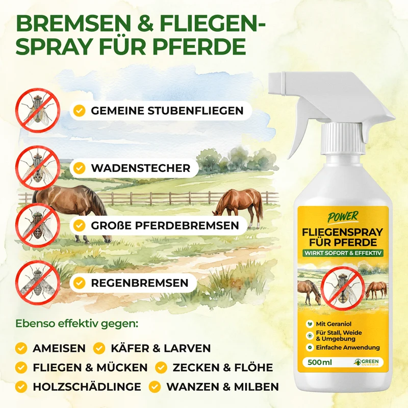 Paardenvliegenspray met geconcentreerde werking voor paarden