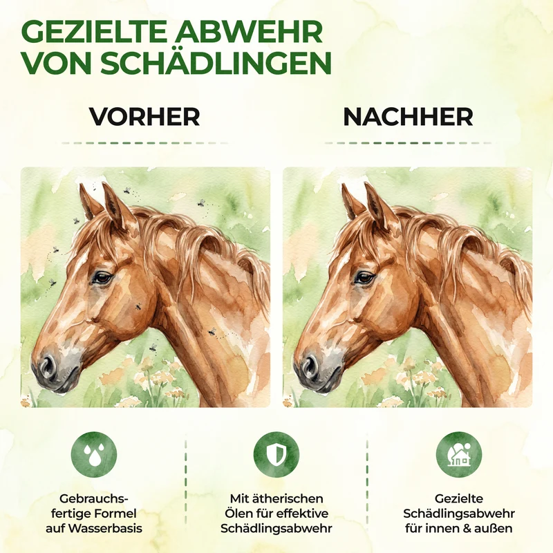 Paardenvliegenspray met geconcentreerde werking voor paarden