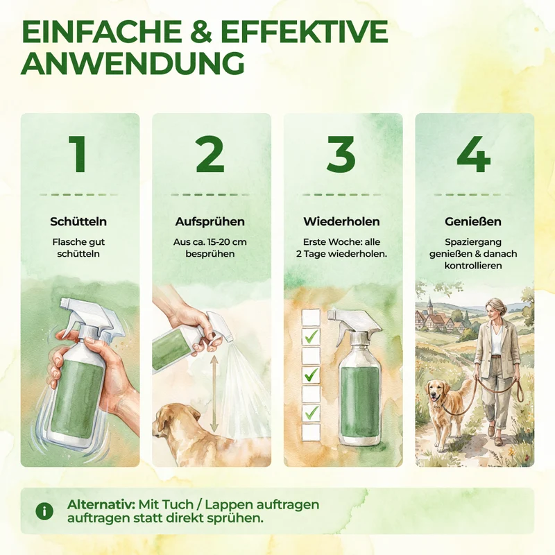 Tekenwerende spray met geconcentreerde werking voor honden