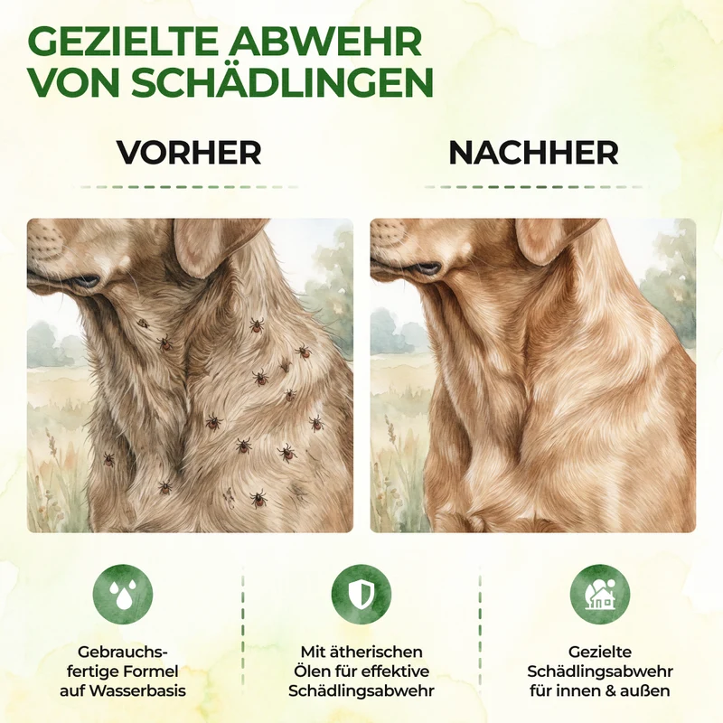 Tekenwerende spray met geconcentreerde werking voor honden