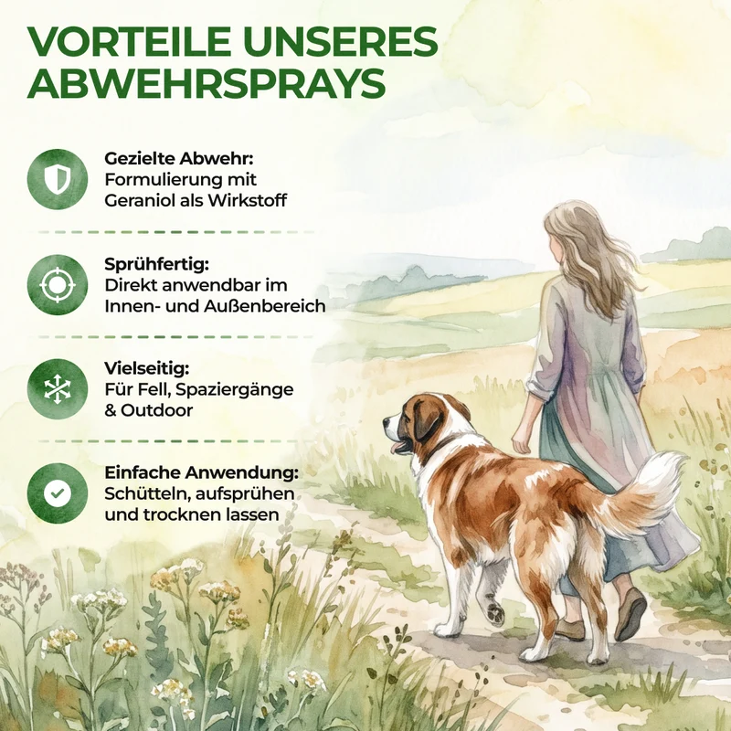 Tekenwerende spray met geconcentreerde werking voor honden
