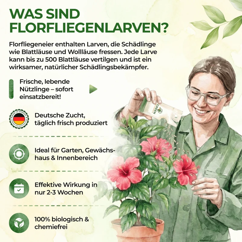 Gaasvlieglarven eieren tegen bladluizen, wolluizen om op te hangen of te verspreiden