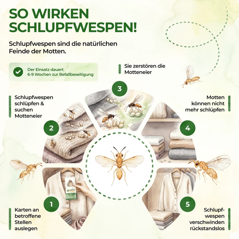 Schlupfwespen gegen Kleidermotten