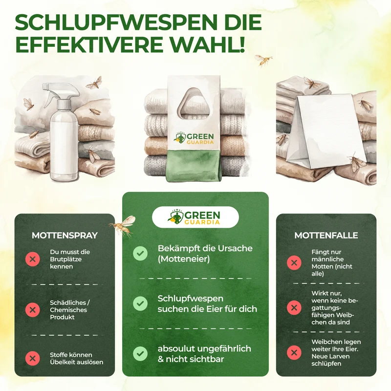 Schlupfwespen gegen Kleidermotten