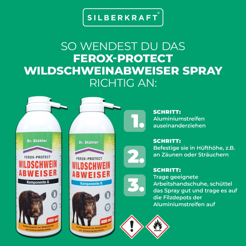 Ferox-Protect Wildschweinabweiser Spray - Komponente A für den Schutz vor Schwarzwildschäden