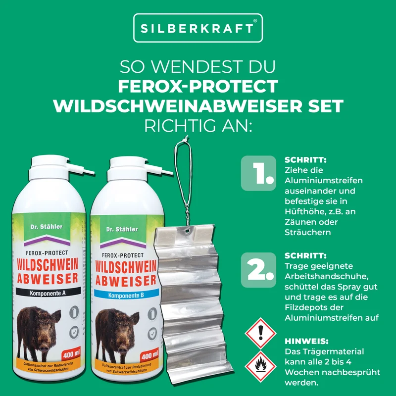 Ferox-Protect Wildschweinabweiser Spray-Set: Zuverlässige Vertreibung von Wildschweinen
