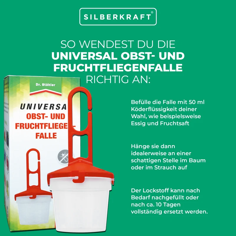 Universal Obst- und Fruchtfliegenfalle - Zum Befüllen mit einem Lockstoff gegen Fruchtfliegen