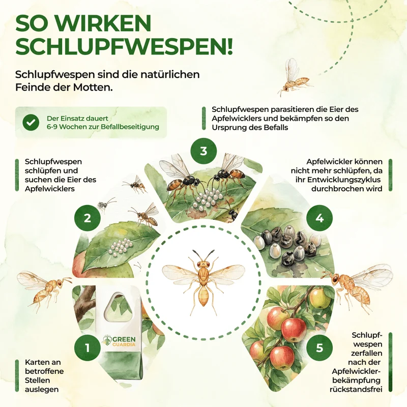 Schlupfwespen gegen Apfelwickler