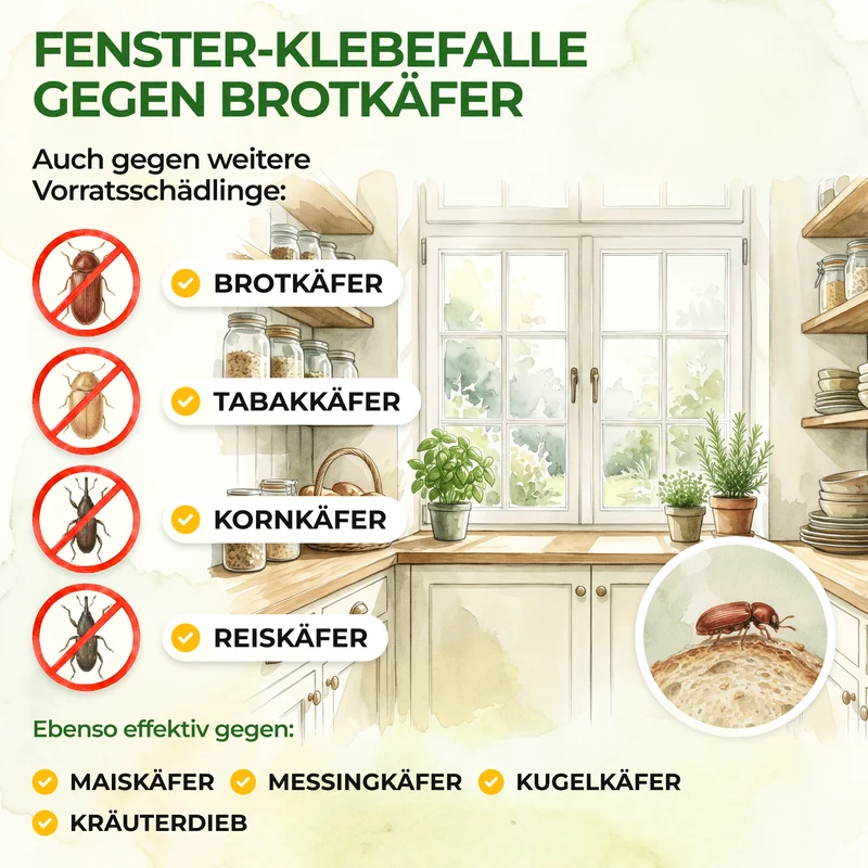 Brotkäfer Fenster-Falle