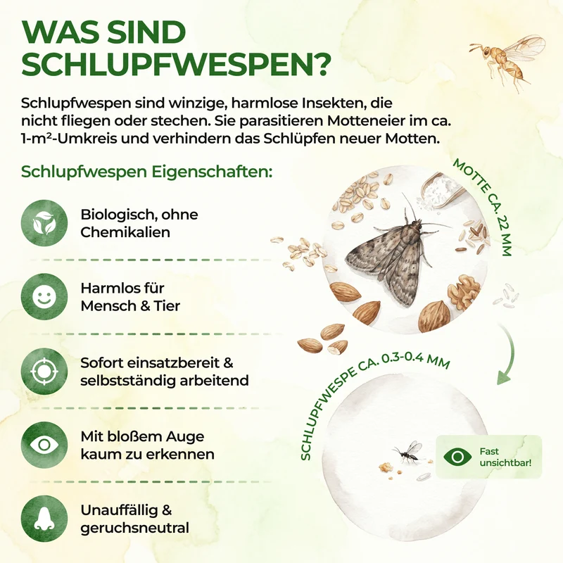 Schlupfwespen gegen Lebensmittelmotten