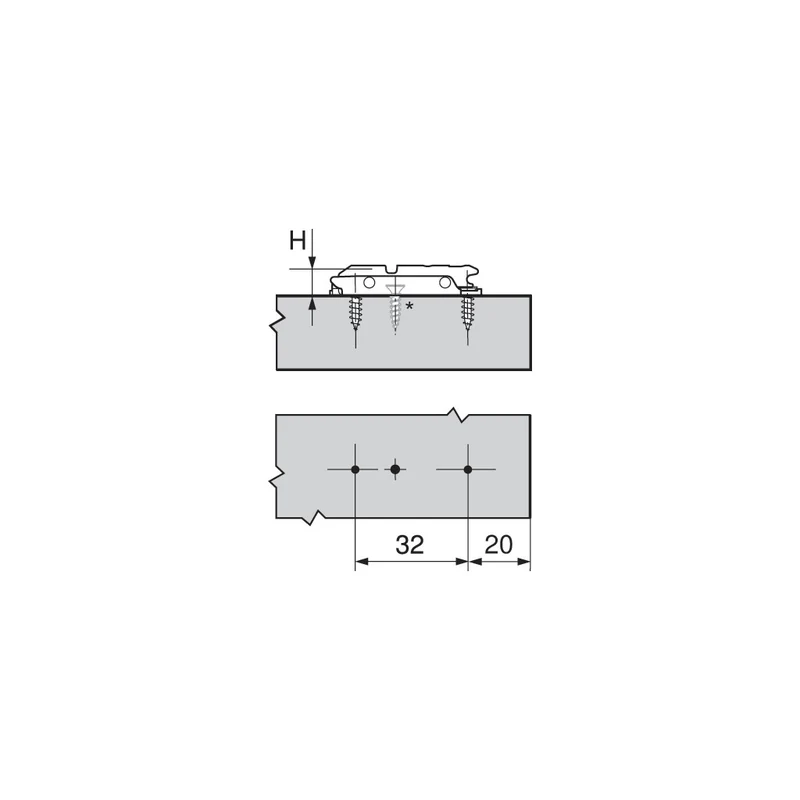 Clip top Excenter Montageplatte gerade