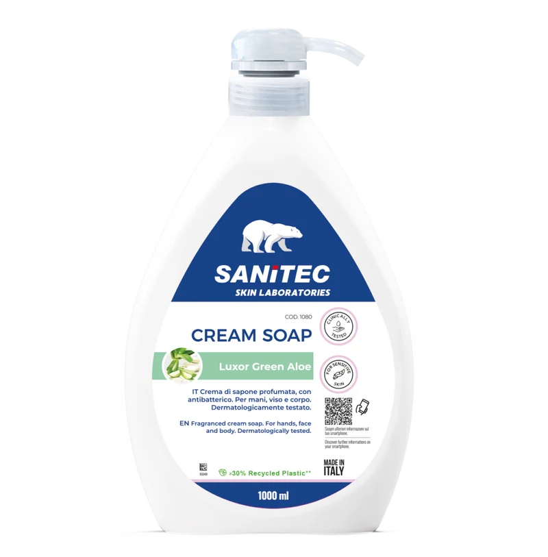 Sapone antibatterico Sanitec Cream Soap Luxor Green Aloe 1 litro
