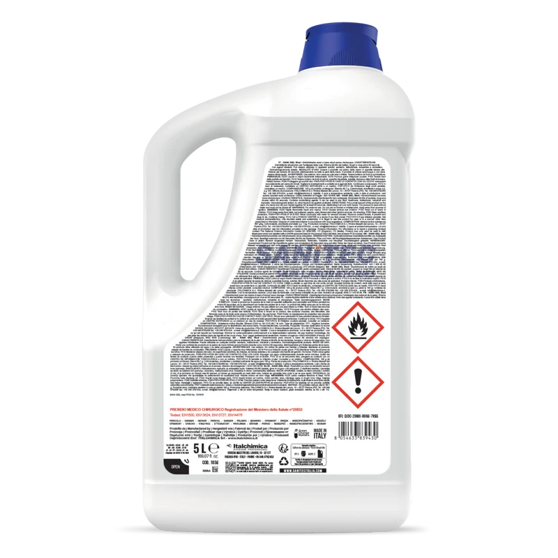 Disinfettante mani a base di alcol Sanitec Sani Gel Med 5 L