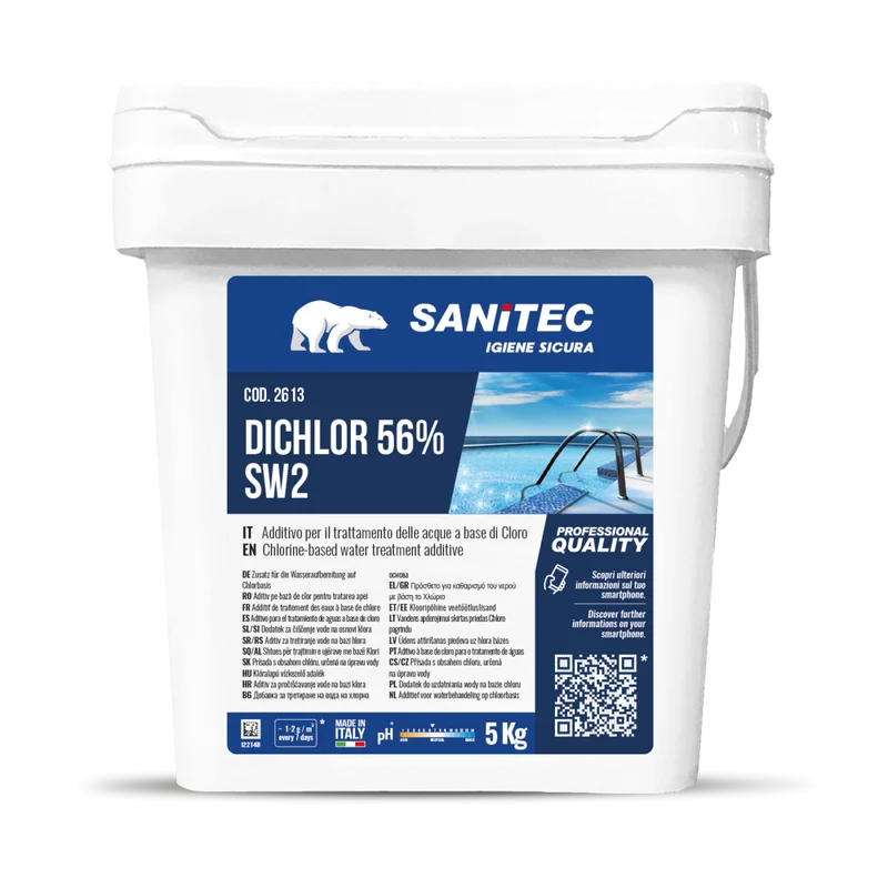 Additivo per trattamento acque piscina Sanitec SW DICHLOR 5 kg