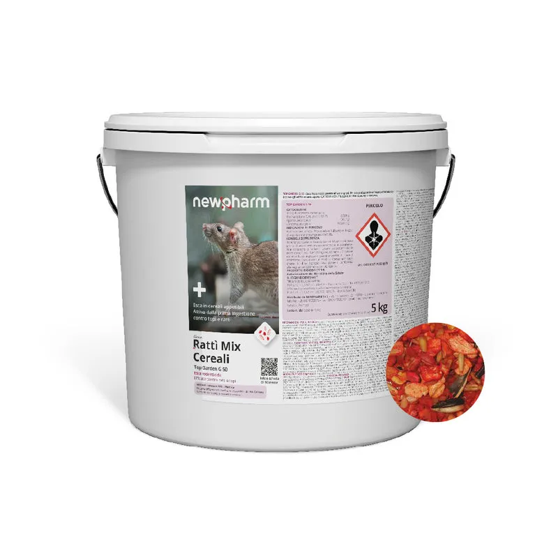 Esca rodenticida derattizzante per topi e ratti Rattì Mix Cereali 5 kg