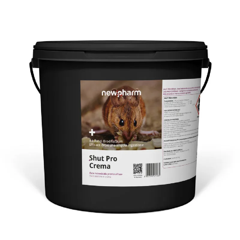Esca rodenticida per topi e ratti Newpharm Shut Pro Crema 5 kg