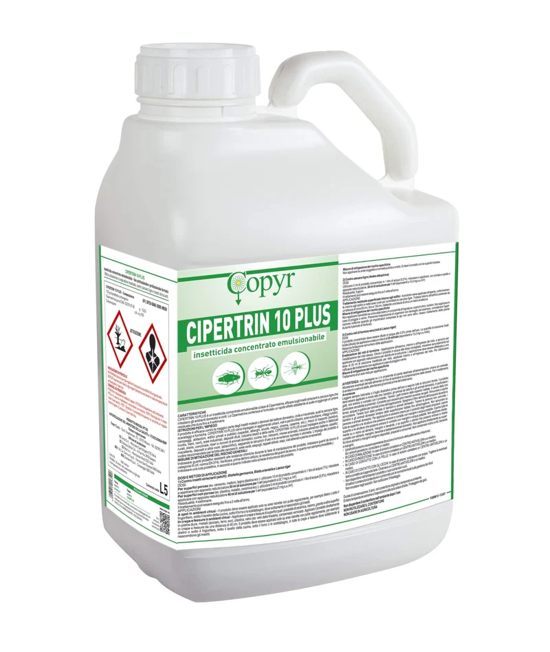 Insetticida per zanzare, mosche e insetti vari Copyr CIPERTRIN 10 plus - 5 litri