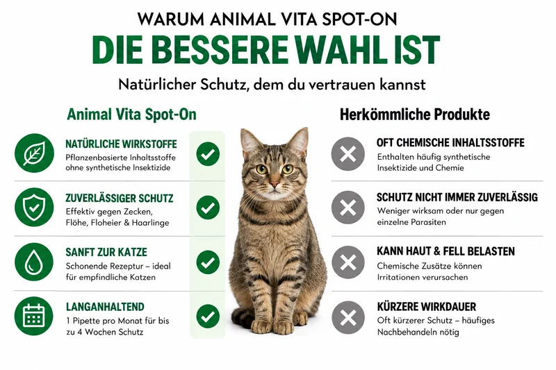 Animal Vita® Combo Spot On natürlicher Zeckenschutz für Katzen [6 Monate Schutz]