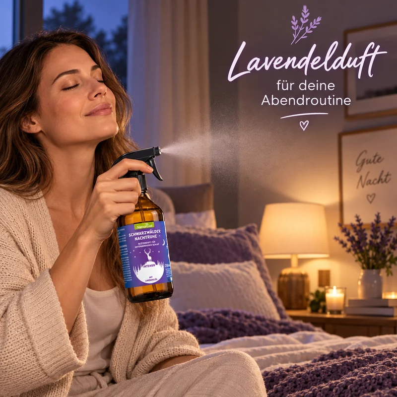 Schwarzwälder Nachtruhe Intensiv Spray 250 ml | Lavendel Raumspray mit echtem Lavendelöl | Duftspray für Schlafzimmer & Abendroutine | Entspannender Lavendelduft