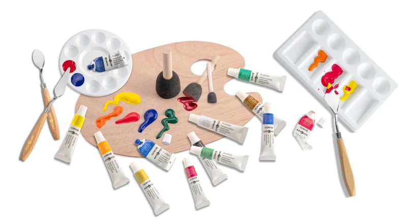 Acrylfarben-Set Basic 12St, je 12ml – Bastel- & Künstlerfarben Set