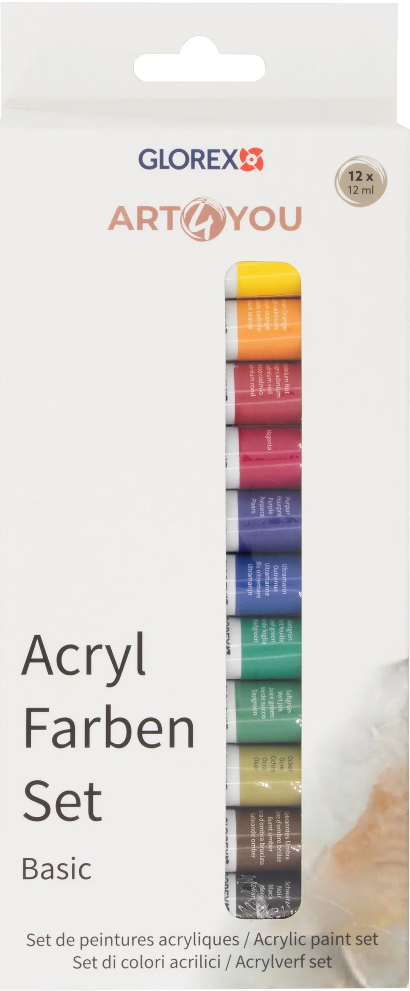 Acrylfarben-Set Basic 12St, je 12ml – Bastel- & Künstlerfarben Set