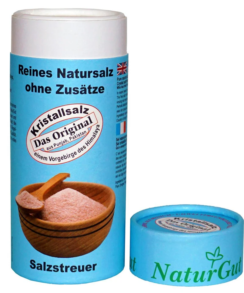 Kristallsalz aus dem Vorgebirge des Himalaya-Punjab/Pakistan fein Streudose 350g