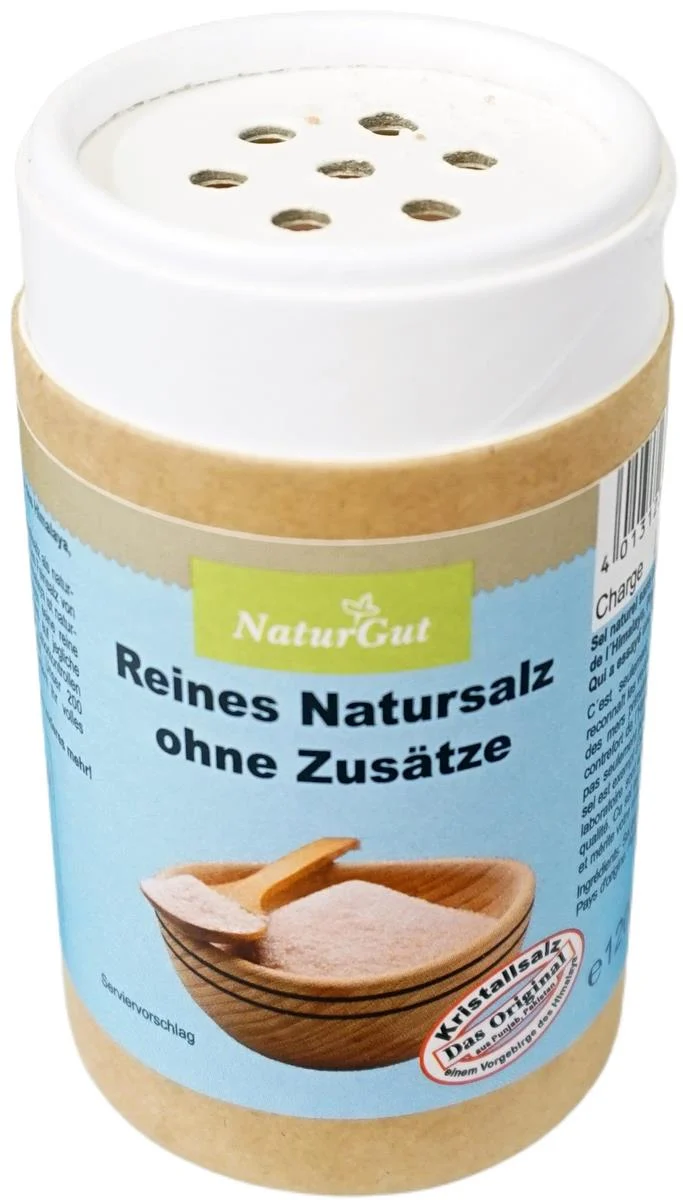 Kristallsalz aus dem Vorgebirge des Himalaya-Punjab/Pakistan fein Streudose Salzsteuer 120g